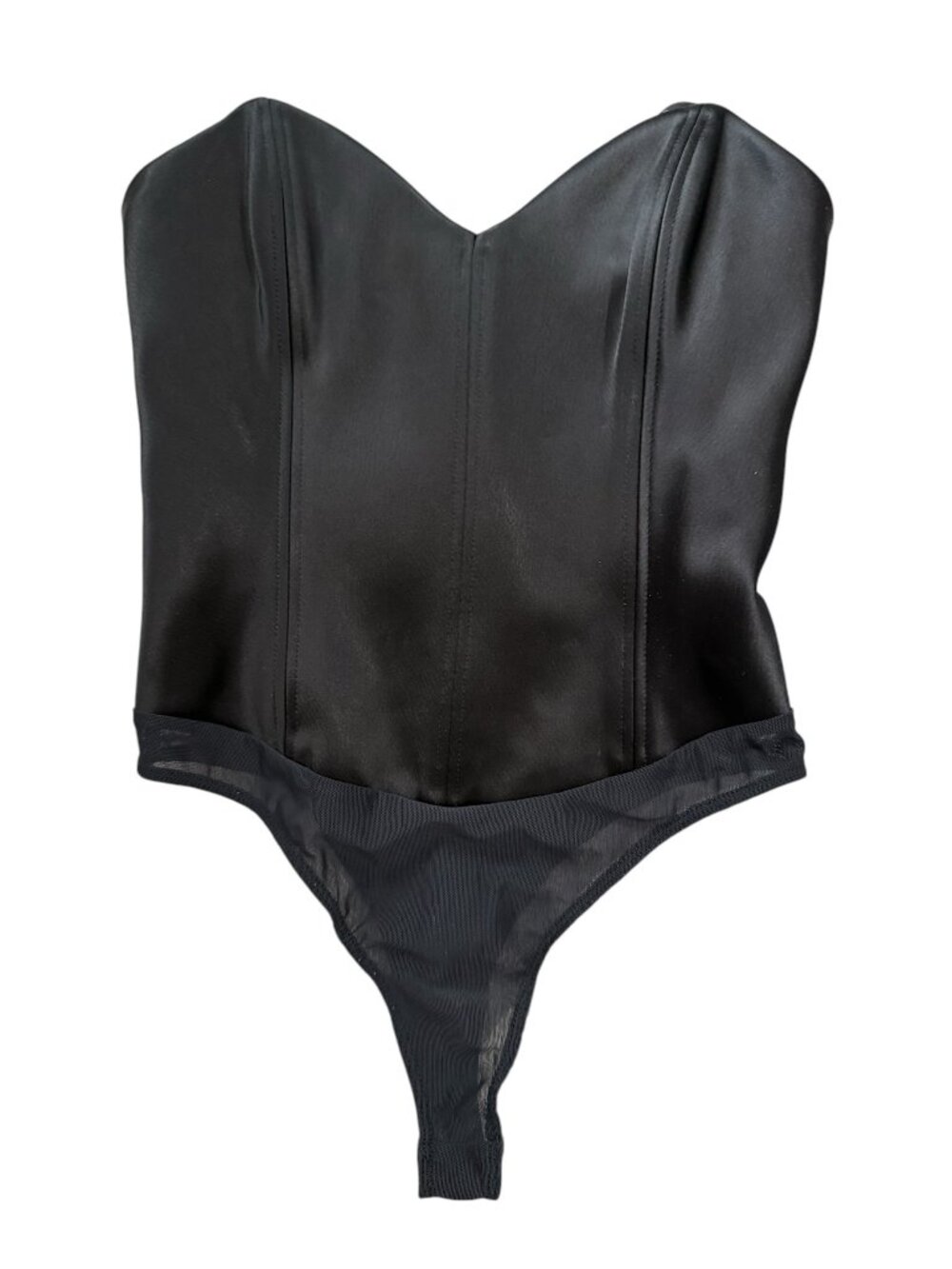 Aritzia Babaton Black Strapless Sweetheart Corset Thong Bodysuit 00